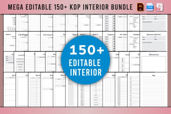 Download Mega Editable 150+  KDP Interior Bundle - Premium Bundle