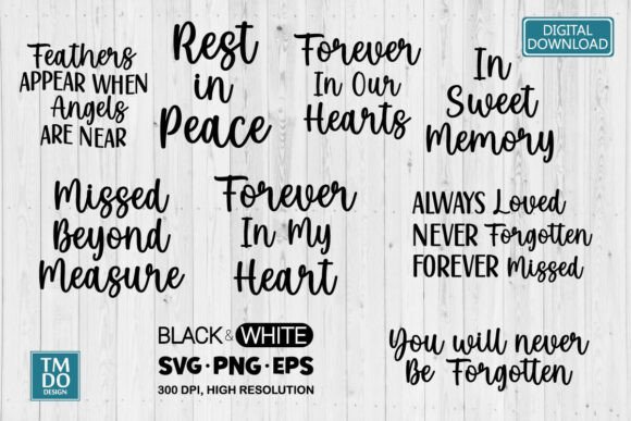 Download Memorial Quotes Bundle, in Loving Memory - Memorial quote Collection