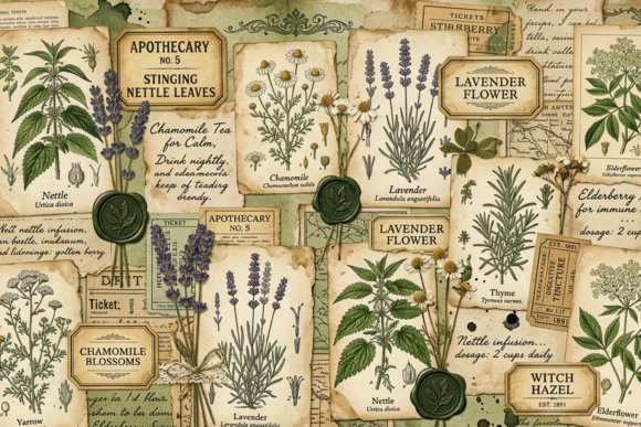 Download Vintage Garden Labels Junk Journal Page - Premium Resources