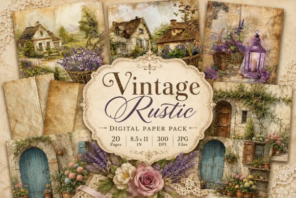 Download Vintage Cottage Garden Junk Journal Set - Premium Resources